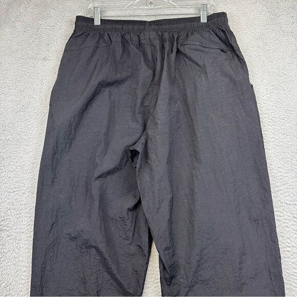 Vintage Nike Swooshy Pants Mens XXL Black Nylon Elastic Waist Joggers Activewear - Picture 7 of 15